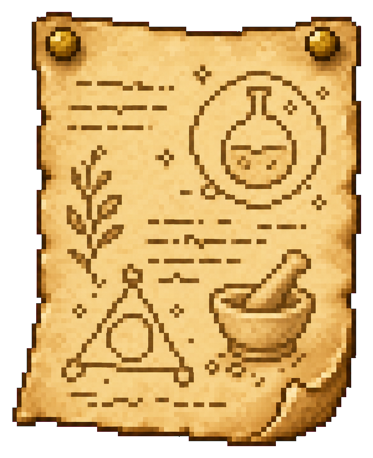 Pinned Parchment Note transparent asset